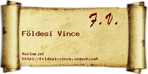 Földesi Vince névjegykártya